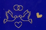Sticker - Tauben - gold - 130
