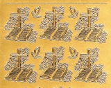 Sticker - Bibel und Kreuz - gold - 895