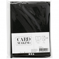 1 Doppelkarte A6 + 1 Umschlag C6 - schwarz (Card Making)