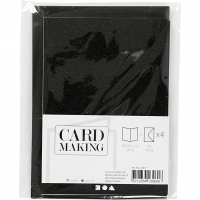 1 Doppelkarte A6 + 1 Umschlag C6 - Glitter - schwarz (Card Making)