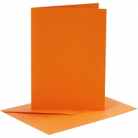 Doppelkarten-Set - orange - 6 Karten A6 & 6 Umschläge C6 (Card Making)