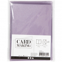 Doppelkarten-Set - Perlmutt - lila - 4 Karten A6 & 4 Umschlge C6 (Card Making)