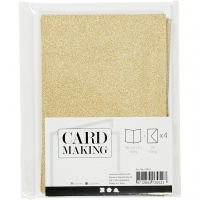 1 Doppelkarte A6 + 1 Umschlag C6 - Glitter - gold (Card Making)