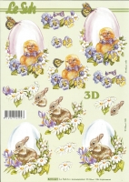 3D-Bogen Osterei mit Küken und Hase von LeSuh (8215221)
