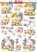 3D-Bogen Osterhase mit Frühlingsblumen von LeSuh (8215232)