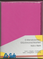 Karten-Set A6 mit Büttenrand - pink