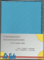 Karten-Set A6 mit Büttenrand - azurblau