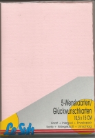 Karten-Set A6 mit Büttenrand - babyrosa
