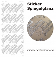 Platin-Sticker (Spiegelglanz) - Herzlichen Glückwunsch - silber - 3023