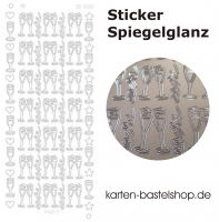 Platin-Sticker (Spiegelglanz) - Sekt / Champagner - silber - 3089