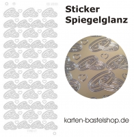 Platin-Sticker (Spiegelglanz) - Ringe / Hochzeit - gold - 3088