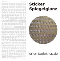 Platin-Sticker (Spiegelglanz) - Buchstaben klein - gold - 3046