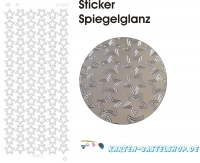 Platin-Sticker (Spiegelglanz) - Sterne - silber - 3097