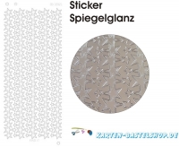 Platin-Sticker (Spiegelglanz) - Stern-Bordüre - silber - 3065