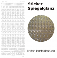 Platin-Sticker (Spiegelglanz) - Zahlen - gold - 3047