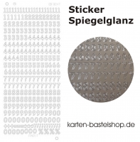 Platin-Sticker (Spiegelglanz) - Zahlen - silber - 3047