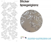 Platin-Sticker (Spiegelglanz) - Vgel - silber - 3090
