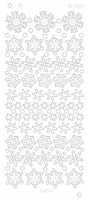 Platin-Sticker (Spiegelglanz) - Flocken & Kristalle - silber - 3094