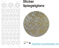 Platin-Sticker (Spiegelglanz) - Flocken & Kristalle - gold - 3094