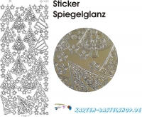 Platin-Sticker (Spiegelglanz) - Tannenbume - gold - 3100