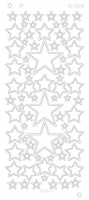 Platin-Sticker (Spiegelglanz) - Sterne - silber - 3096