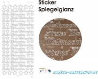 Platin-Sticker (Spiegelglanz) - Frohe Weihnachten - gold - 3043