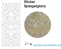 Platin-Sticker (Spiegelglanz) - Sterne - gold - 3096
