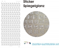Platin-Sticker (Spiegelglanz) - Kleine Ecken - silber - 3068