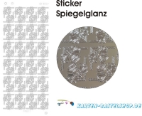 Platin-Sticker (Spiegelglanz) - Ecken Glocken - silber - 3067