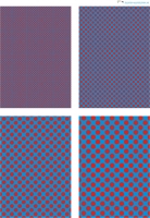 Design - Punkte 70 - rot-blau (als Ausdruck auf mattem Fotopapier)