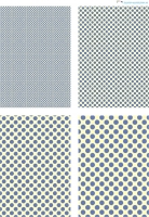 Design - Punkte 90 - blau-blassgelb (als Ausdruck auf mattem Fotopapier)