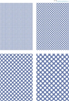 Design - Punkte 12 - blau-wei (als Ausdruck auf Leinenpapier)