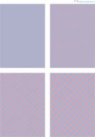 Design - Punkte 72 - hellblau-rosa (als Ausdruck auf Leinenpapier)