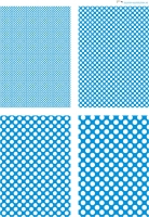 Design - Punkte 1 - blau-wei (als Ausdruck auf Leinenpapier)