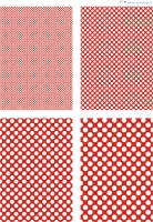 Design - Punkte 4 - rot-wei (als Ausdruck auf Leinenpapier)