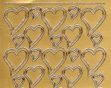 Sticker - Herzen - gold - 120