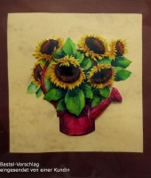 3D-Bogen Sonnenblumen in Giesskanne von LeSuh (416955)