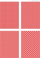 Design - Herzen 14 - rot-rosa (als Ausdruck auf Leinenpapier)