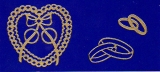 Sticker - Ringe, Herzen & Rosen - gold - 803
