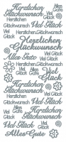 JEJE-Sticker - Verschiedene Glckwnsche - silber - 1546