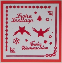 Kombi-Sticker - Frohe Festtage - rot - 2836