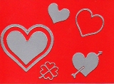 Sticker - Herzen 3 - silber - 801