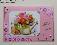 1 Doppelkarte A6 + 1 Umschlag C6 - rosa (Card Making)