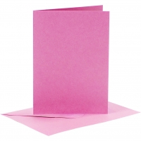 Doppelkarten-Set - pink - 6 Karten A6 & 6 Umschläge C6 (Card Making)