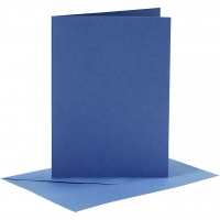 Doppelkarten-Set - blau - 6 Karten A6 & 6 Umschläge C6 (Card Making)
