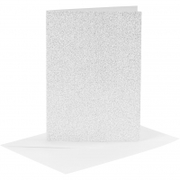 1 Doppelkarte A6 + 1 Umschlag C6 - Glitter - silber (Card Making)