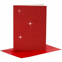 1 Doppelkarte A6 + 1 Umschlag C6 - Glitter - rot (Card Making)