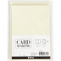 Doppelkarten-Set - Perlmutt - elfenbein - 4 Karten A6 & 4 Umschlge C6 (Card Making)