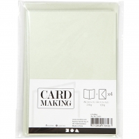 1 Doppelkarte A6 + 1 Umschlag C6 - Perlmutt - hellgrn (Card Making)