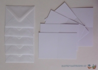 5x Mini-Karte A7 - weiß - mit Umschlag